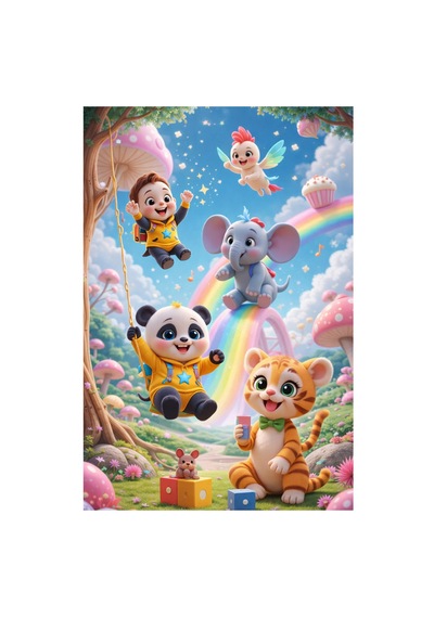 Kartela Halı Neşeli Arkadaşlar Kaymaz Taban Çocuk Oyun Halısı - 160 X 240 Cm Çok Renkli