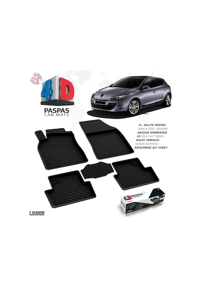 Renault Megane 3 2011 2012 2013 2014 2015 4D Havuzlu Paspas
