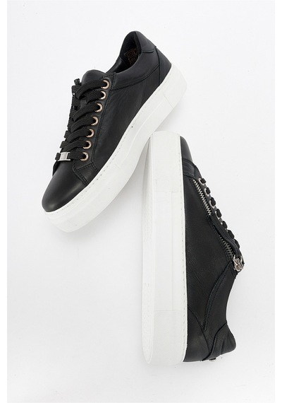 Luvishoes Berly Siyah Hakiki Deri Kadın Sneakers Siyah