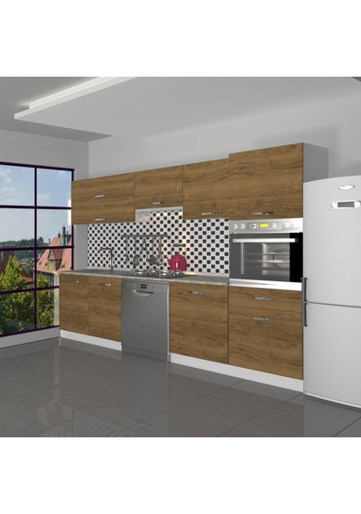 Decoraktiv Elite 280y Ankastre Boy Dolaplı Mdf Hazır Mutfak Dolabı - Tezgah Dahil - Naturel Pera Meşe Decoraktiv Elite 280y Ankastre Boy Dolaplı Mdf Hazır Mutfak Dolabı - Tezgah Dahil - Naturel Pera Meşe