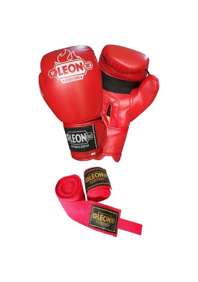 Kogam Leon Blade Boks, Kick Boks Ve Muay Thai Eldiveni+Bandaj Kırmızı