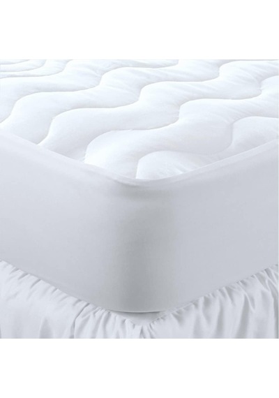 Kapitone Fitted Su Sıvı Geçirmez Yatak Koruyucu Alez, Beyaz, 80x130cm Açık Gri