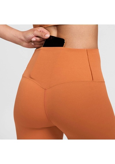 Nike Dri Fit Zenvy Gentle Support High Waisted 7/8 Leggings Brick Kadın Yüksek Bel İç Cepli Spor Tayt Kiremit