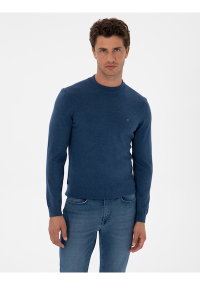 Pierre Cardin Erkek İndigo Melanj Kazak /triko 50315456-vr155 İndigo Melanj