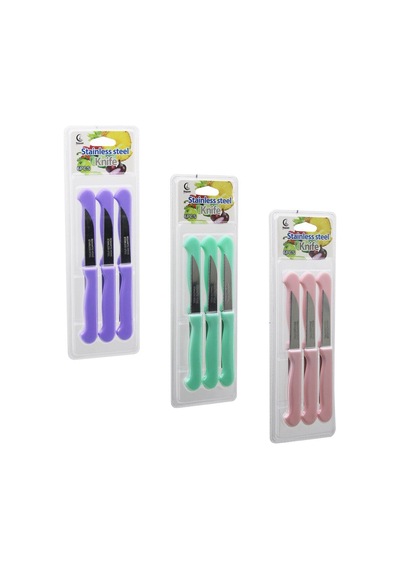 Paslanmaz Çelik 6'lı Meyve Bıçağı Seti - Ergonomik Saplı