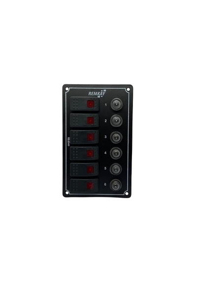 Tekne Karavan 6lı Sigorta Paneli Otomatik - Marin Sigorta Paneli Siyah