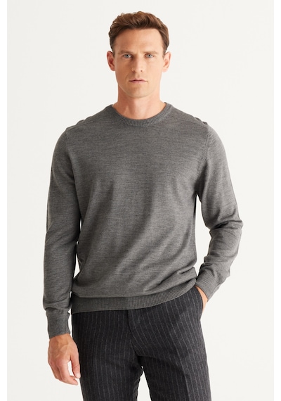 AC&Co / Altınyıldız Classics Erkek Grı Melanj Standart Fit Normal Kesim Bisiklet Yaka Triko Kazak Gri Melanj AC&Co / Altınyıldız Classics Erkek Grı Melanj Standart Fit Normal Kesim Bisiklet Yaka Triko Kazak Gri Melanj