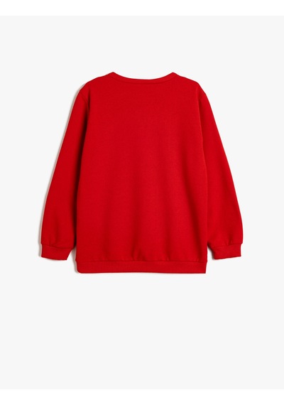 Koton Atatürk Baskılı Sweatshirt Şardonlu Bisiklet Yaka Uzun Kollu Kırmızı 5wkb10476tk Kırmızı