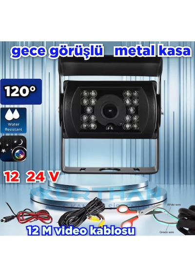 Ticari Araçlara Uyumlu Gece Görüşlü Metal Kasa Araç Kamera12-24 V