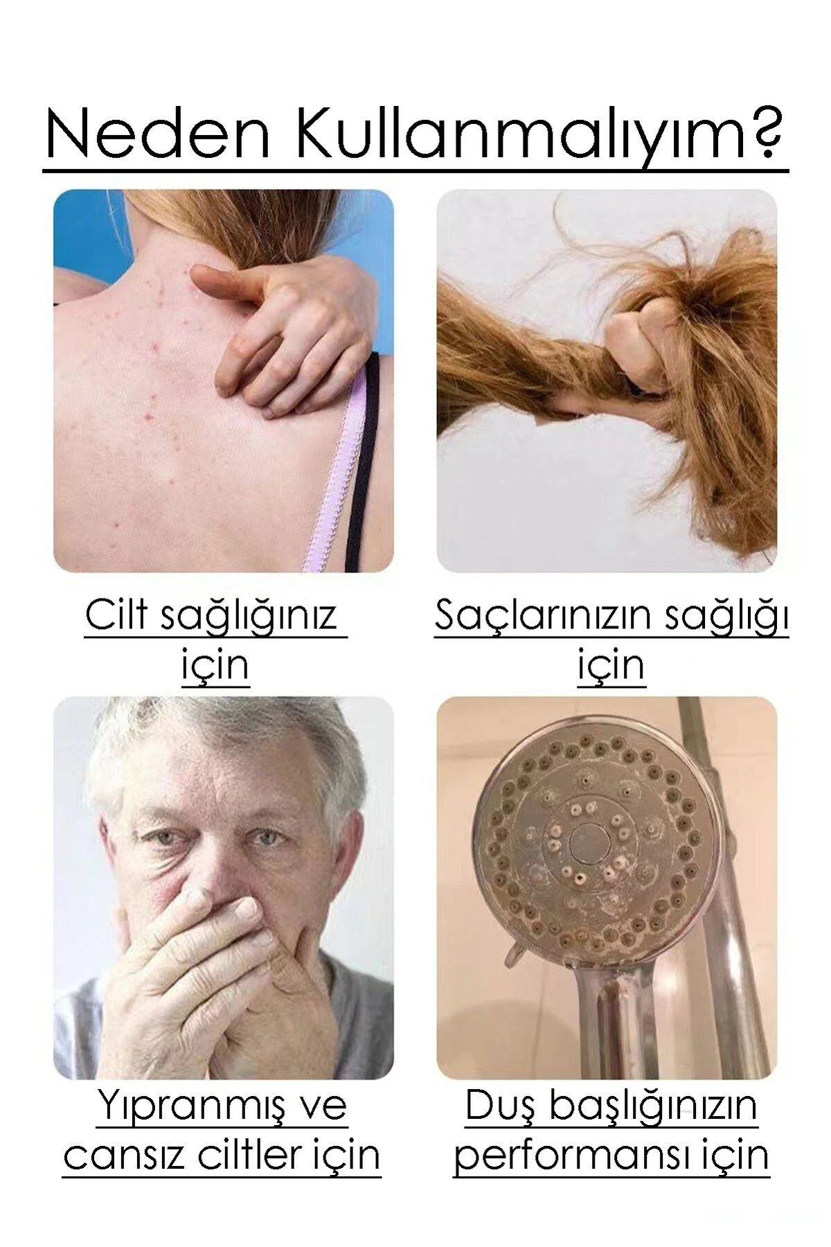 Su Arıtma Filtresi Duş Ve Banyo İçin Kireç Ve Partikülleri Arındıran Pamuklu Filtre Gümüş - Şeffaf