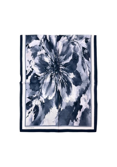 Benetton Desenli Fiore Şal - 1043 - Lacivert