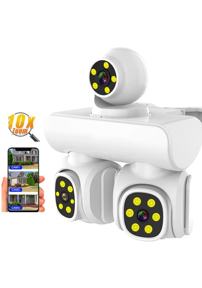 Yeni 9mp Uhd 3 Ekran Kablosuz Wifi Ağ Video Gözetim 4k 360 Derece