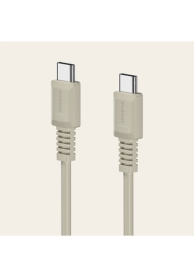 Sharge Retro Usb-c To Usb-c 100w Hızlı Şarj Kablosu - Gri