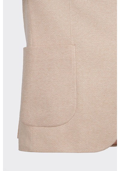 Bej Casual Slim Fit Bi-stretch Ceket Bej
