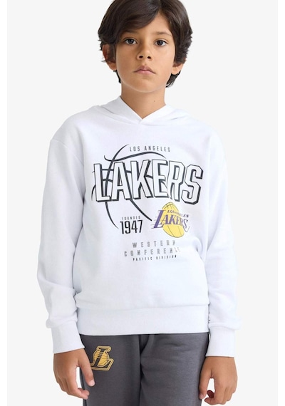 Defacto Erkek Çocuk Nba Los Angeles Lakers Kapüşonlu Sweatshirt F4085a825auwt34 BEYAZ