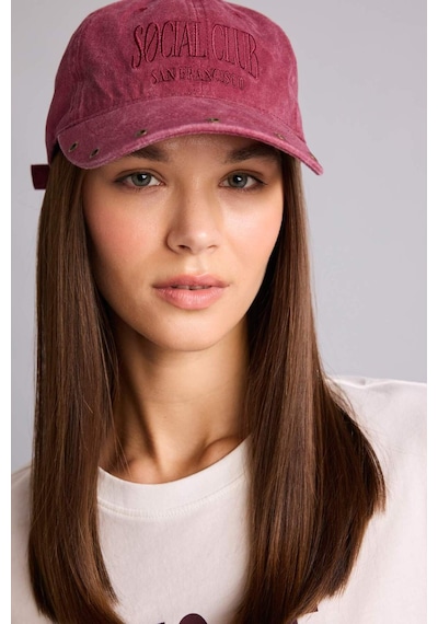 Defacto Kadın Yıkamalı Jean Cap Bordo Şapka H6749ax26wnbr2 Bordo-br2
