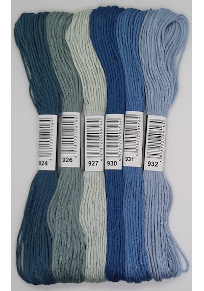 Almila 6 Adet Muline 8 Metre 6 Kat Farklı Renk Kanaviçe Nakış Ipi (527089898)