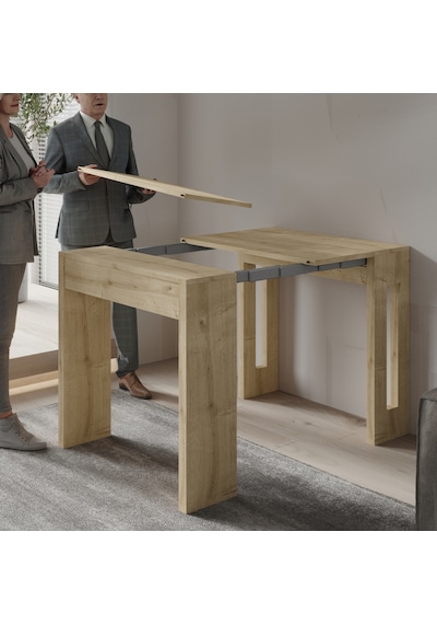 İnarch Dizayn Nivo Modüler Açılır Yemek Masası Modern Dresuar & Çok Amaçlı Masa,kapalı 44 Cm - Açık 116 Cm Safirmeşe
