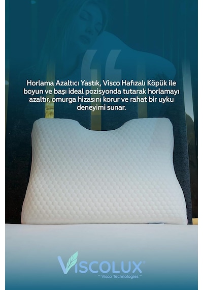 Horlama Azaltıcı Yastık - Horlama Önleyici Ortopedik Visco Yastık Yeşil 55x40x12/10, Pembe Genel