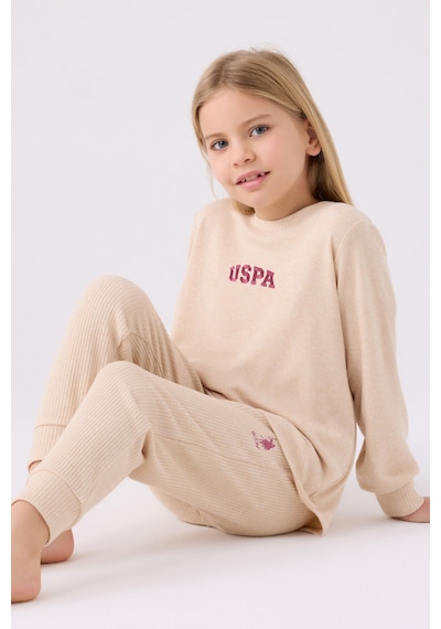 U.s. Polo Assn Kız Çocuk Krem Pijama Takımı Us1987-c-v1 KREM
