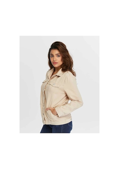 Kene Jeans Keten Bej Boyfriend Tam Kalıp Düğmeli Ceket Bej