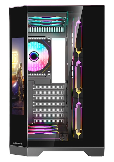 Nova 9.16'' Lcd Ekranlı Hub+kumanda Siyah 7x12cm Argb Pwm Fan Gaming Oyuncu Kasası