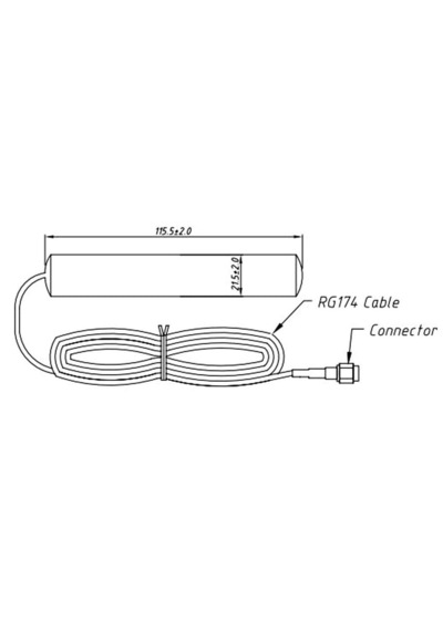 11.5cm 3dbi 2.4 - 2.5 Ghz Rf Sma Erkek Lte Wi-fi Patch Anten