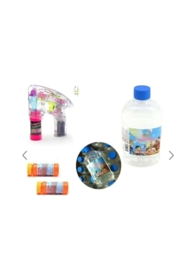 Köpük Tabancası Işıklı Pilli Baloncuk Tabancası Ve 500 Ml