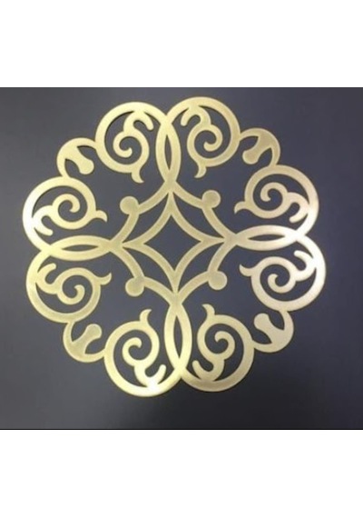 Dekoratif Gold Yapışkanlı Aynalı Pleksi Mobilya Dolap Süsü 25x25 Altın