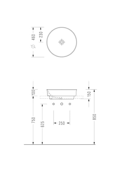 Serel Yuvarlak Çanak Lavabo 46 Cm - 2057dxs110h Diğer