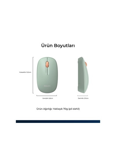 Philips SPK7318 Kablosuz 1600 DPI 3 Tuşlu Optik Mouse