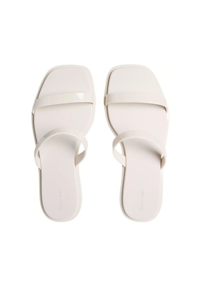 Kadın Ck Double Bar Slide Terlik - Ekru Turtle Dove