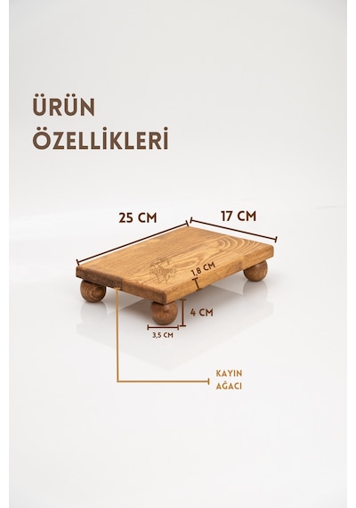 Justwood 2'li Risus Top Ayaklı 17x25 ve 17x30 CM Ahşap Dikdörtgen