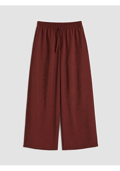 Lcwaıkıkı Classic Turuncu Beli Lastikli Geniş Paça Kadın Pantolon