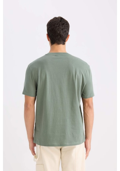 DeFacto %100 Pamuk New Regular Fit Bisiklet Yaka Basic Düz Kısa Kollu Tişört V7699AZ25SPGN470