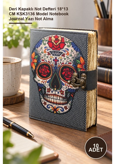 10 Adet Deri Defter Deri Kapaklı Not Defteri 18 13 Cm Ksk3136 Model Notebook Journal Yazı Not Alma Altın
