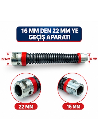 Kanal Açma Makinesi Yayı İçin 16 Mm Den 22 Mm Ye Geçiş Aparatı