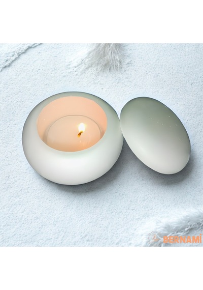 Bernami Mumluk Şamdanpinterest Yuvarlak Taş Tozu Mum Kavanozu Söz Hediyelik, Nişan Hediyelik, Tealight Mumlu Hediyelik - 5 Adet Diğer