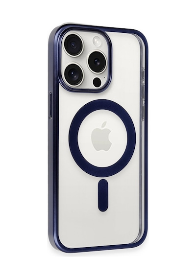 Apple iPhone Uyumlu  15 Pro Max Kılıf Erozi Magsafe Kapak -  Lacivert