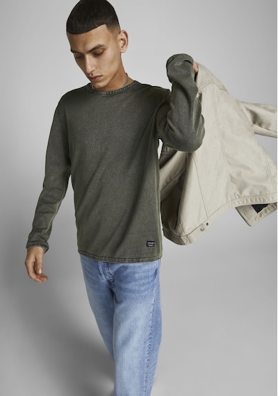 Jack & Jones Soluk Efektli Kazak-leo 12174001 Dusty Olive Kahverengi