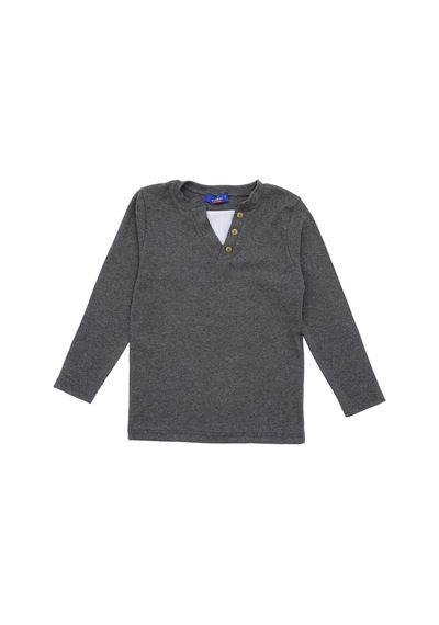 Düğme Detaylı Mevsimlik Uzun Kollu Kaşkorse Kumaş Sweatshirt Antrasit Renk Erkek Çocuk-90801 Antrasit Düğme Detaylı Mevsimlik Uzun Kollu Kaşkorse Kumaş Sweatshirt Antrasit Renk Erkek Çocuk-90801 Antrasit