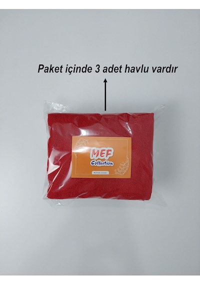 Kırmızı Kuaför Havlusu 3'lü Set 50x90 cm | Berber, Sporcu, Baş Havlusu | Hızlı Kurur
