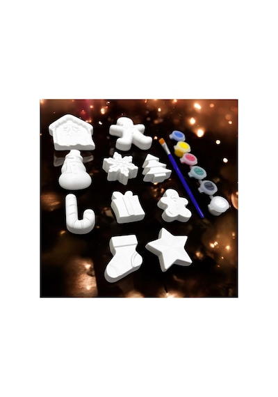 Yılbaşı Yeniyıl 10 Lu Taş Boyama 3d Kurabiye Adam,çam Ağacı Vs Etkinlik,dıy, Çocuk Gelişim, Hobi