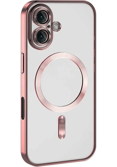 Apple Uyumlu iPhone 16 Uyumlu Kılıf Kross Magneticsafe Kapak - Pembe
