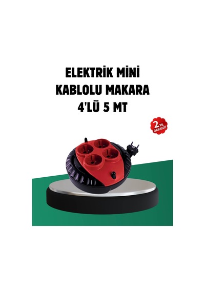 Türkiye Üretimi 5 Metre 4 Prizli Kablolu Makara Normal