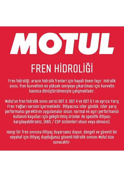 Motul Rbf 660 Fl Dot 4 500 Ml Sentetik Fren Hidrolik Yağı