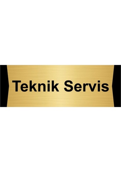 Teknik Servis 10x20cm Altın Renk Metal Yönlendirme Levhası