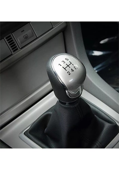 Volvo S40 V50 C30 2005-2010 Vites Topuzu Deri Kaplama Gri Şema Siyah