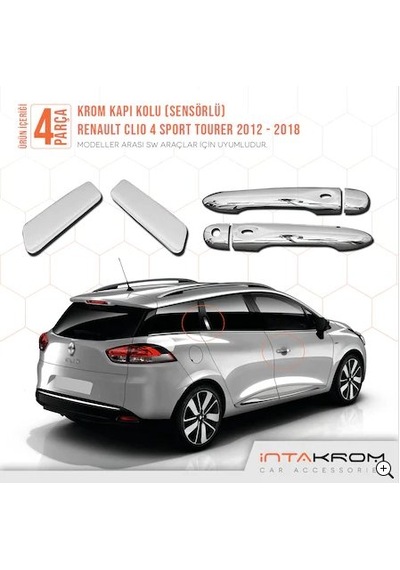 intakrom Renault Clio 4 Sport Tourer İcon Krom Kapı Kolu Sw - 2012 -2018