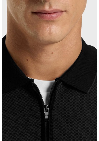 Boss Erkek Polo Yaka Kazak 50549583 001 Siyah Siyah